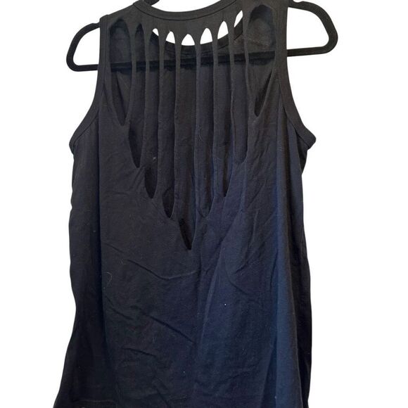 Torrid Classic Fit Cut Out Back 100% Cotton Crew Neck Tank Top Black Size 00 M/L - Picture 3 of 3